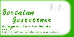 bertalan gestettner business card